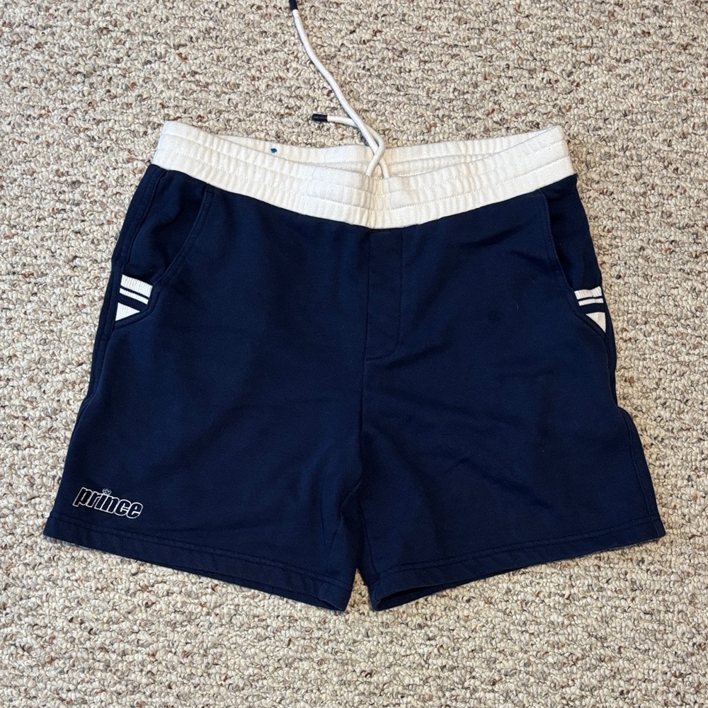 Prince Blue and White Athletic Shorts